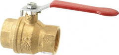 Value Collection - 1-1/2" Pipe, Full Port, Brass UL Listed Ball Valve - 1 Piece, Inline - One Way Flow, FNPT x FNPT Ends, Lever Handle, 600 WOG, 150 WSP - Exact Tooling
