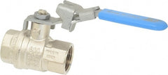 Value Collection - 3/4" Pipe, Full Port, Brass UL Listed Ball Valve - 1 Piece, Inline - One Way Flow, FNPT x FNPT Ends, Locking Lever Handle, 600 WOG - Exact Tooling