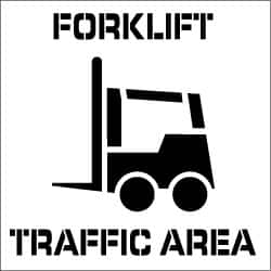 NMC - Forklift Traffic Area Stencil - 0.06 Inch Thick, Polyethylene, English - Exact Tooling
