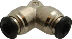 Alpha Technologies - 5mm Outside Diam, Nickel Plated Brass Push-to-Connect Tube Union Elbow - 250 Max psi, Tube to Tube Connection, Buna O-Ring - Exact Tooling