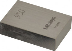 Mitutoyo - 0.95" Rectangular Steel Gage Block - Accuracy Grade 0, Includes Certificate of Inspection - Exact Tooling