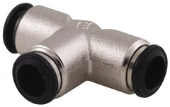 Alpha Technologies - 3mm Outside Diam, Nickel Plated Brass Push-to-Connect Tube Union Tee - 250 Max psi, Tube to Tube Connection, Buna O-Ring - Exact Tooling