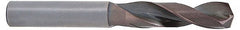 Accupro - #45 140° Solid Carbide Jobber Drill - AlTiN Finish, Right Hand Cut, Spiral Flute, Straight Shank, 2" OAL, Notched Point - Exact Tooling