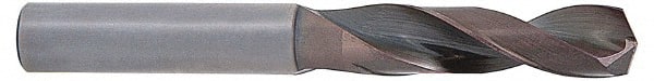 Accupro - #31 140° Solid Carbide Jobber Drill - AlTiN Finish, Right Hand Cut, Spiral Flute, Straight Shank, 2" OAL, Notched Point - Exact Tooling
