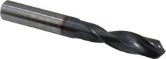 Accupro - 12mm 140° Solid Carbide Jobber Drill - AlTiN Finish, Right Hand Cut, Spiral Flute, Straight Shank, 100mm OAL, Notched Point - Exact Tooling