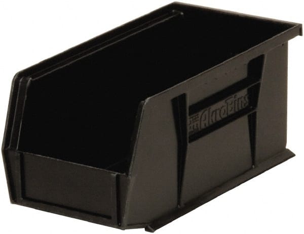 Akro-Mils - 30 Lb. Load Capacity, 10-7/8" Deep, Black Polymer Hopper Stacking Bin - 5" High x 5-1/2" Wide x 10-7/8" Long - Exact Tooling