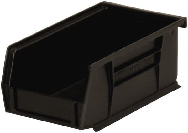 Akro-Mils - 10 Lb. Load Capacity, 7-3/8" Deep, Black Polymer Hopper Stacking Bin - 3" High x 4-1/8" Wide x 7-3/8" Long - Exact Tooling