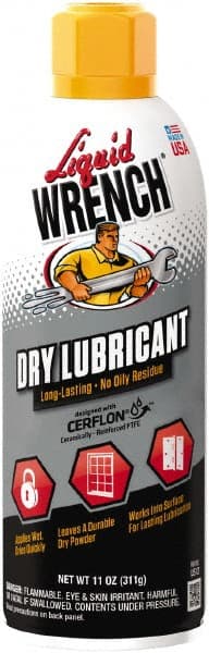 Liquid Wrench - 11 oz Aerosol Dry Film with PTFE Lubricant - Clear, -300°F to 650°F - Exact Tooling