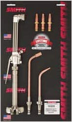 Miller-Smith - 1 Inch Cutting Capacity, 40,125 BTU and HR Max Heating Capacity, 5/64 Inch Welding Capacity, Oxygen and Acetylene Torch Kit - Medium Duty Combination Torch and Tip Kit - Exact Tooling
