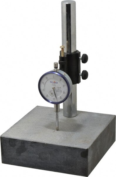 Teclock - 0.001" Graduation, 0-100 Dial Reading, Indicator & Base Kit - 0.001 Inch Graduation - Exact Tooling