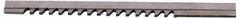 Value Collection - 2mm Keyway Width, Style A, Keyway Broach - High Speed Steel, Bright Finish, 1/8" Broach Body Width, 13/64" to 1-1/8" LOC, 5" OAL - Exact Tooling