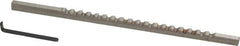 Value Collection - 3mm Keyway Width, Style A, Keyway Broach - High Speed Steel, Bright Finish, 1/8" Broach Body Width, 13/64" to 1-1/8" LOC, 5" OAL - Exact Tooling