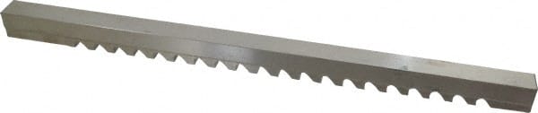 Value Collection - 16mm Keyway Width, Style E-1, Keyway Broach - High Speed Steel, Bright Finish, 3/4" Broach Body Width, 1" to 6" LOC, 15-1/2" OAL - Exact Tooling