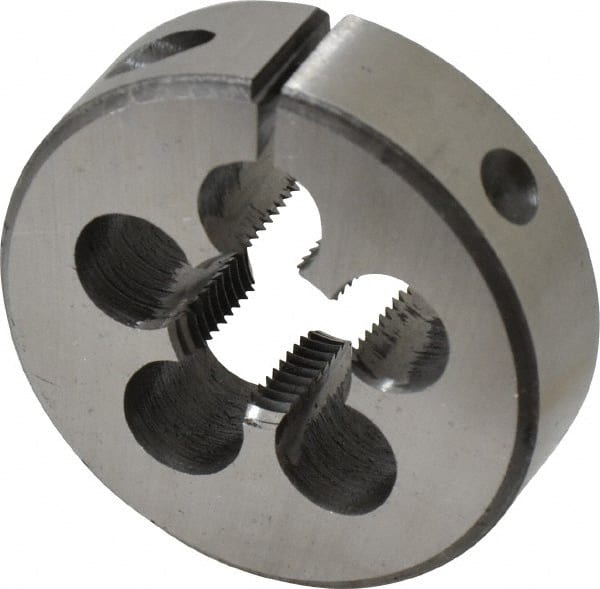 Interstate - 3/8-18 NPS Thread, Round Pipe Die - 2" Outside Diam, High Speed Steel - Exact Tooling