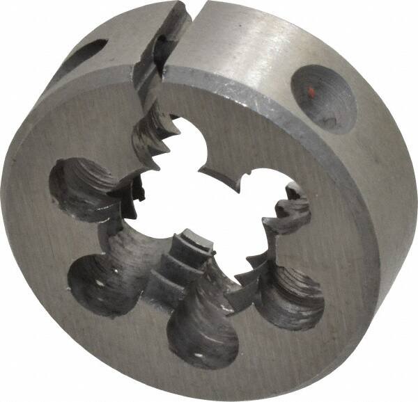 Interstate - 1/2-12 UNS Thread, 1" Outside Diam High Speed Steel Round Die - Right Hand Thread, Adjustable - Exact Tooling