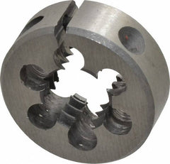 Interstate - 1/2-12 UNS Thread, 1" Outside Diam High Speed Steel Round Die - Right Hand Thread, Adjustable - Exact Tooling