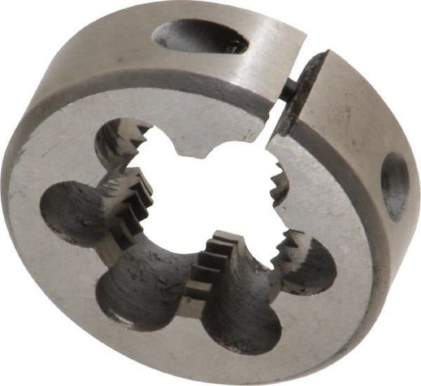 Interstate - 3/4-12 Thread, 1-1/2" Outside Diam High Speed Steel Round Die - Right Hand Thread, Adjustable - Exact Tooling