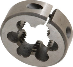 Interstate - 3/4-12 Thread, 1-1/2" Outside Diam High Speed Steel Round Die - Right Hand Thread, Adjustable - Exact Tooling