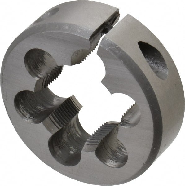 Interstate - 3/4-32 UNS Thread, 1-1/2" Outside Diam High Speed Steel Round Die - Right Hand Thread, Adjustable - Exact Tooling