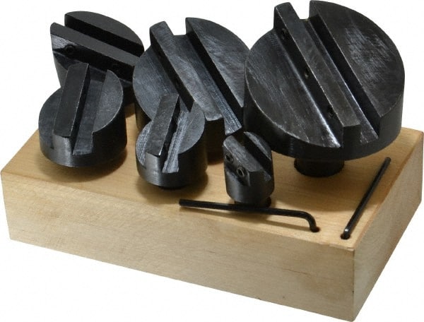 Interstate - 6 Piece, 1/2 and 3/4" Shank Diam, 3/4" to 2-1/2" Max Head Diam, Straight Shank, Fly Cutter Set - 1 Bit Per Cutter, Multiple Head Diams - Exact Tooling