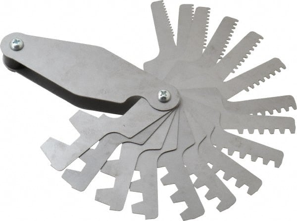 Value Collection - 16 Leaf, 1 to 12 TPI Range, Screw Pitch Gage - 29° Thread Angle - Exact Tooling