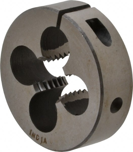 Interstate - 5/8-11 UNC Thread, 2" Outside Diam High Speed Steel Round Die - Left Hand Thread, Adjustable - Exact Tooling