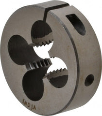 Interstate - 5/8-11 UNC Thread, 2" Outside Diam High Speed Steel Round Die - Left Hand Thread, Adjustable - Exact Tooling