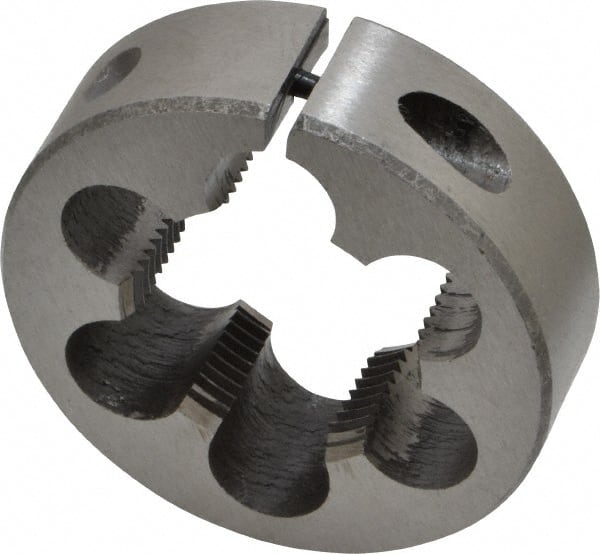 Interstate - M27x1.50 Metric Fine Thread, 2" Outside Diam High Speed Steel Round Die - Right Hand Thread, Adjustable - Exact Tooling