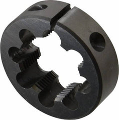 Interstate - M30x1.50 Metric Fine Thread, 2" Outside Diam High Speed Steel Round Die - Right Hand Thread, Adjustable - Exact Tooling