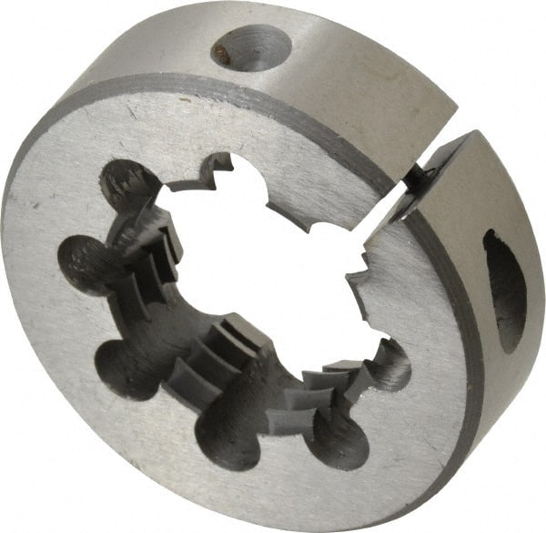 Interstate - M30x3.50 Metric Coarse Thread, 2" Outside Diam High Speed Steel Round Die - Right Hand Thread, Adjustable - Exact Tooling