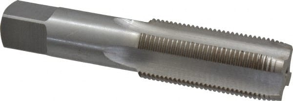 Interstate - M27x2.00 Metric Fine 4 Flute Bright Finish High Speed Steel Straight Flute Standard Hand Tap - Plug, Right Hand Thread, 5-1/8" OAL, D7 Limit, Oversize - Exact Tooling