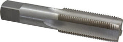 Interstate - M27x2.00 Metric Fine 4 Flute Bright Finish High Speed Steel Straight Flute Standard Hand Tap - Plug, Right Hand Thread, 5-1/8" OAL, D7 Limit, Oversize - Exact Tooling