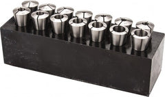 Interstate - 14 Piece, 1/16" to 7/8" Capacity, R8 Collet Set - 0.0007" TIR - Exact Tooling