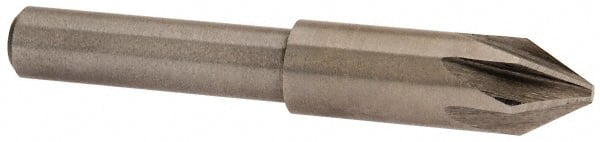 Interstate - 5/16" Head Diam, 1/4" Shank Diam, 6 Flute 60° Cobalt Countersink - Exact Tooling