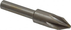 Interstate - 3/8" Head Diam, 1/4" Shank Diam, 6 Flute 60° Cobalt Countersink - Exact Tooling