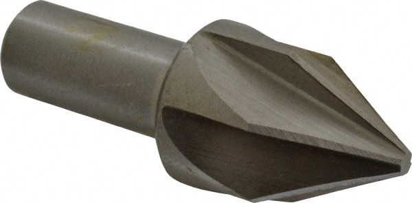 Interstate - 1-1/4" Head Diam, 3/4" Shank Diam, 6 Flute 60° Cobalt Countersink - Exact Tooling