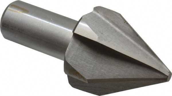 Interstate - 2" Head Diam, 1" Shank Diam, 6 Flute 60° Cobalt Countersink - Exact Tooling