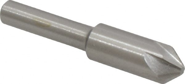 Interstate - 3/8" Head Diam, 1/4" Shank Diam, 6 Flute 82° Cobalt Countersink - Exact Tooling