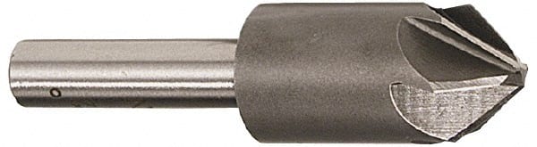 Interstate - 1/2" Head Diam, 1/4" Shank Diam, 6 Flute 60° Cobalt Countersink - Exact Tooling