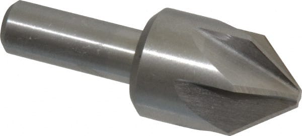Interstate - 1" Head Diam, 1/2" Shank Diam, 6 Flute 82° Cobalt Countersink - Exact Tooling