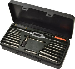 Interstate - 1/8-27 to M12x1.75 Tap, 1/8-27 to 1/8-27 Die, Metric Coarse, Metric Fine, NPT, Tap and Die Set - Bright Finish High Speed Steel, High Speed Steel Taps, Adjustable, 41 Piece Set with Plastic Case - Exact Tooling