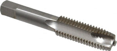 Interstate - 5/8-11 UNC, 3 Flute, Bright Finish, High Speed Steel Spiral Point Tap - Plug Chamfer, Right Hand Thread, 3-13/16" OAL - Exact Tooling