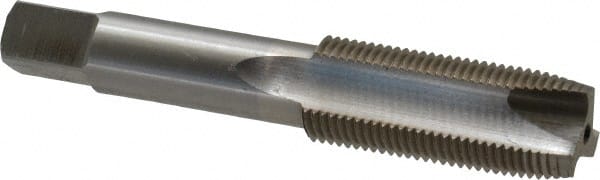 Interstate - 3/4-16 UNF, 3 Flute, Bright Finish, High Speed Steel Spiral Point Tap - Plug Chamfer, Right Hand Thread, 4-1/4" OAL - Exact Tooling