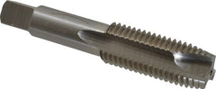 Interstate - 7/8-9 UNC, 3 Flute, Bright Finish, High Speed Steel Spiral Point Tap - Plug Chamfer, Right Hand Thread, 4-11/16" OAL - Exact Tooling
