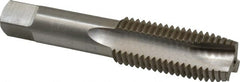 Interstate - 1-8 UNC, 3 Flute, Bright Finish, High Speed Steel Spiral Point Tap - Plug Chamfer, Right Hand Thread, 5-1/8" OAL - Exact Tooling