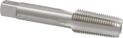 Interstate - 1/8-27 NPT Thread, 4 Flute Standard Pipe Tap - 2-1/8" OAL, 3/4" Thread Length, Bright Finish, High Speed Steel - Exact Tooling