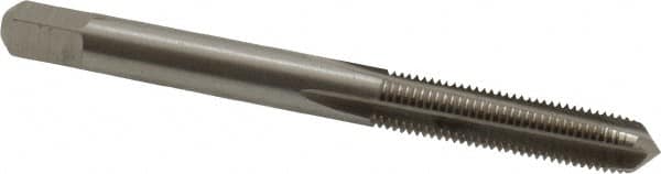 Interstate - #12-36 UNS 4 Flute Bright Finish High Speed Steel Straight Flute Standard Hand Tap - Plug, Right Hand Thread, 2-1/2" OAL, H3 Limit, Oversize - Exact Tooling