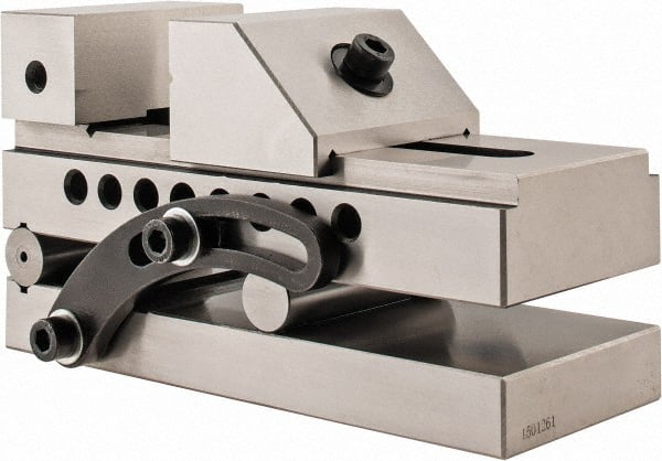 Interstate - 3" Jaw Width x 1-1/4" Jaw Height, 3-3/4" Jaw Capacity, Steel, Sine Vise - 7-1/2" OAL x 3" Overall Width x 3-5/8" Overall Height, Square to within 0.0002", Parallel to within 0.0002" - Exact Tooling