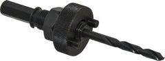Lenox - 1-1/4 to 6" Tool Diam Compatibility, Straight Shank, Carbon Steel Integral Pilot Drill, Hole Cutting Tool Arbor - 33/64" Min Chuck, Hex Shank Cross Section, Quick-Change Attachment, For Hole Saws 2L - Exact Tooling