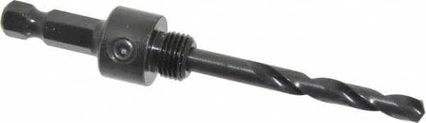 Lenox - 9/16 to 1-3/16" Tool Diam Compatibility, Straight Shank, Carbon Steel Integral Pilot Drill, Hole Cutting Tool Arbor - 25/64" Min Chuck, Hex Shank Cross Section, Quick-Change Attachment, For Hole Saws 5L - Exact Tooling